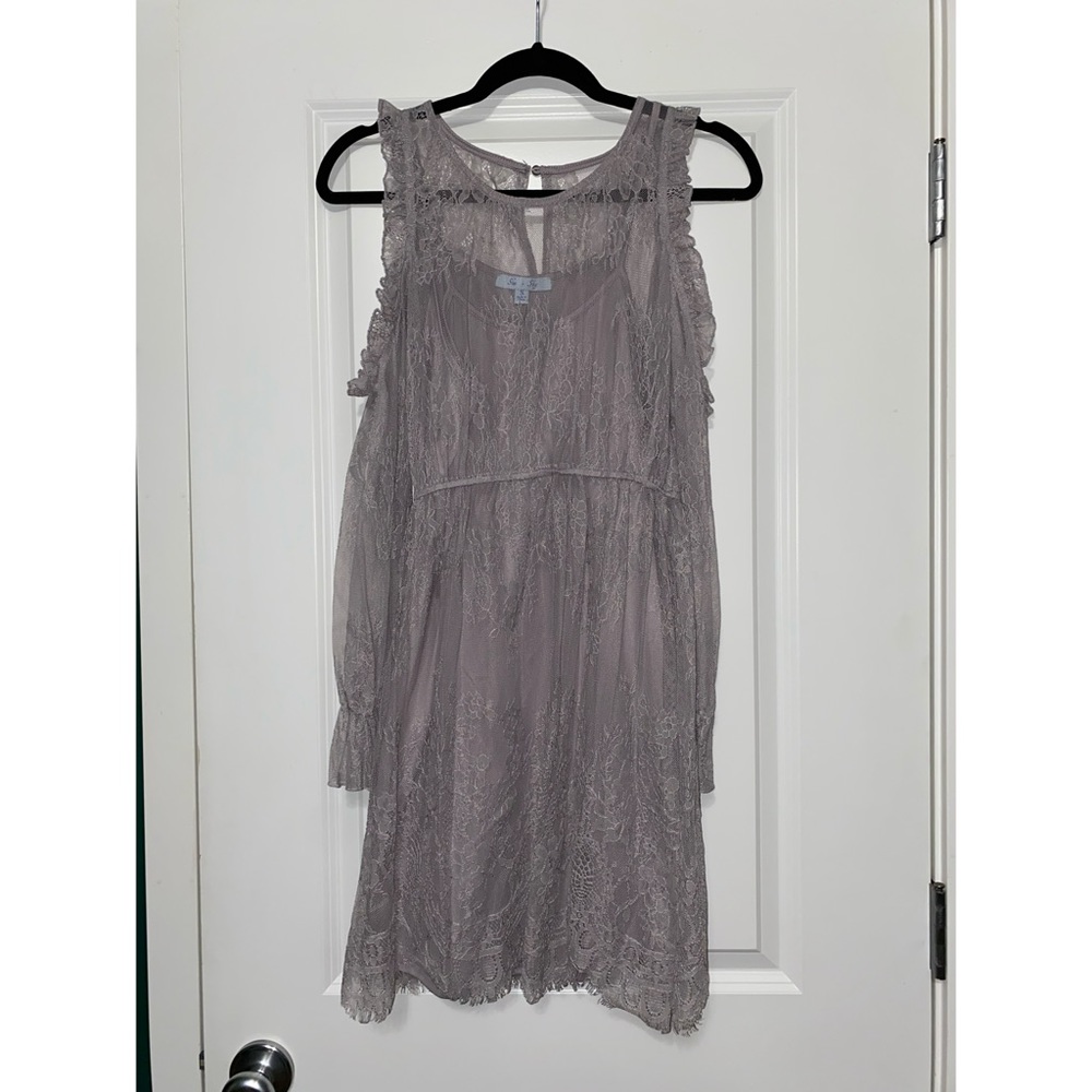 She & Sky Lace Cold Shoulder Dress